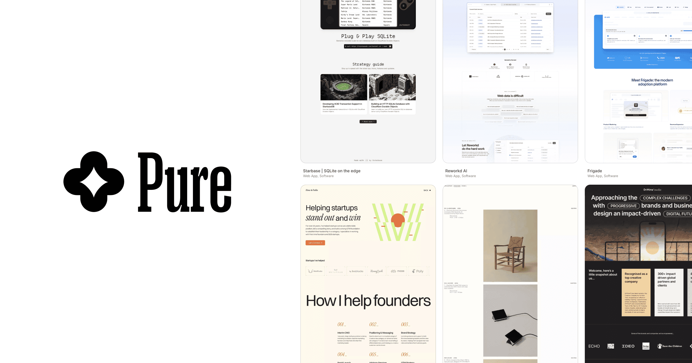 Pure — Landing Page Inspirations